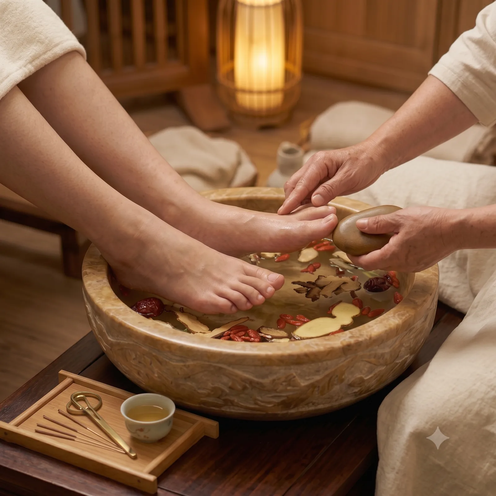 Guest enjoying a massage spa treatment